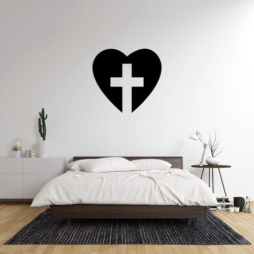 Faith Heart Metal Heart With Cross Sign Symbolizing Love And Faith Entryway Decor Bathroom Wall Decor Living Room Decor Mothers Day