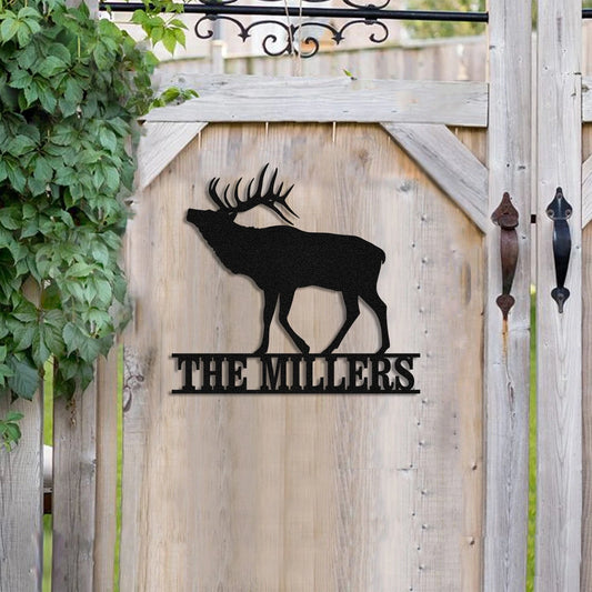Elk Deer Hunting Hunter Metal Sign, Custom Outdoor Farm, Cabin, Lodge, Camp, Wall Decor, Art Gift For - metal sign
