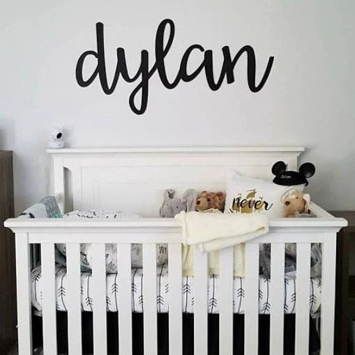 Custom Babies Room Name Sign, Custom Metal Name Sign, Nursery Room Decor, Kids Room Signs, Cursive Word - metal sign