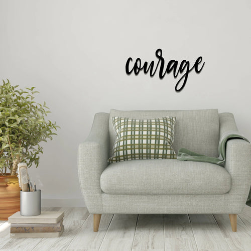 Courage Word Courage Metal Wall Decor Courage Metal Sign For Home Inspirational Word Wall Art