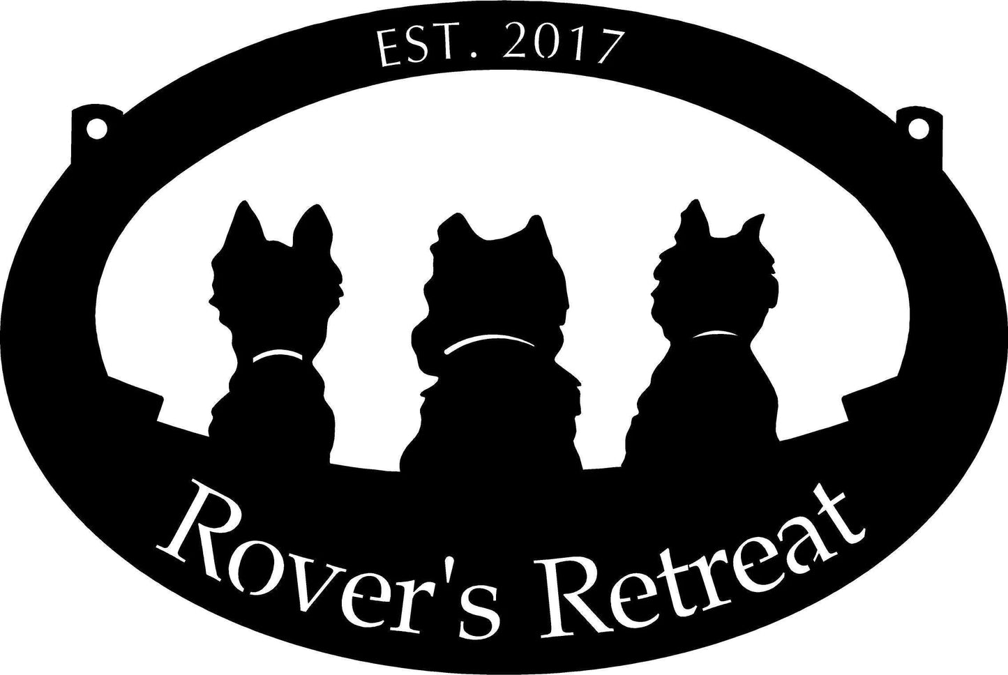 Metal Sign With Adorable Dog Silhouettes Metal House Sign