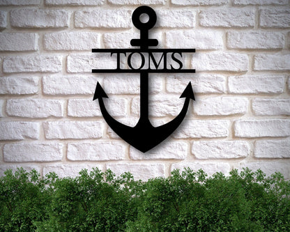 Front Porch Last Name Sign, Metal Family Name Sign, Anchor Sign Personalized, Anchor Sign Metal, Anchor Name Sign, Anchor Decor Name, Laser Cut Metal Signs Custom Gift Ideas
