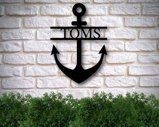 Front Porch Last Name Sign, Metal Family Name Sign, Anchor Sign Personalized, Anchor Sign Metal, Anchor - metal sign