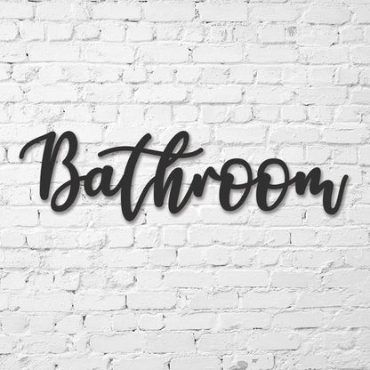 Bathroom Wall Decor, Bathroom Sign, Public Restroom Sign, Custom Metal Word Sign, Business Restroom Sign, Restaurant Decor, Laser Cut Metal Signs Custom Gift Ideas