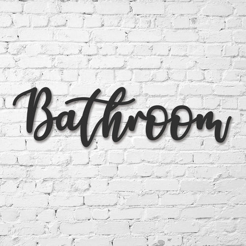 Bathroom Wall Decor, Bathroom Sign, Public Restroom Sign, Custom Metal Word Sign, Business Restroom Sign, Restaurant Decor, Laser Cut Metal Signs Custom Gift Ideas