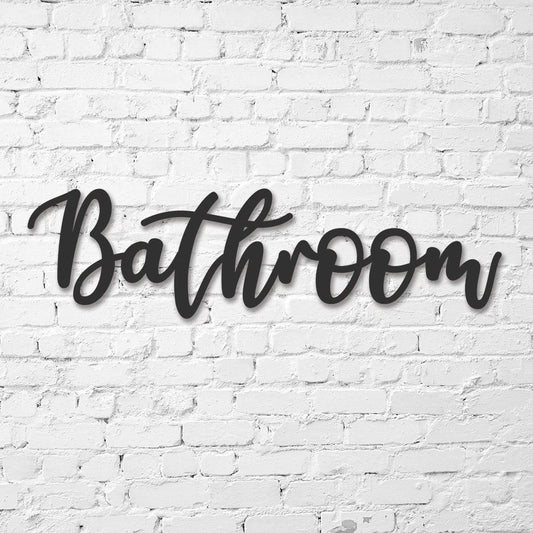 Bathroom Wall Decor, Bathroom Sign, Public Restroom Sign, Custom Metal Word Sign, Business Restroom Sign, Restaurant Decor, Laser Cut Metal Signs Custom Gift Ideas