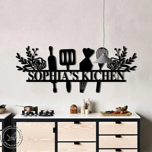 Baking Lovers Personalized Name Metal Wall Art Cut Metal Sign Laser Cut Metal Signs Custom Gift Ideas