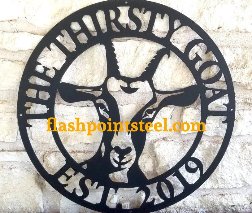Farmers Market Goat Metal Sign, Custom Goat, Farmer Sign, Personalized, Plasma Cut Steel Sign, Animals Farm, Metal Art, Farmhouse Laser Cut Metal Signs Custom Gift Ideas