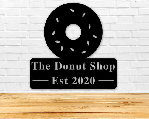 Donut Sign Custom Metal Sign Kitchen Decor Gift For Him Gift For Her Name Plaque Name Sign Candy Sign Kid's Sign Wall Decor Rustic