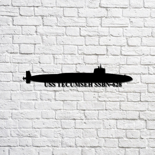Uss Tecumseh Ssbn628 Navy Ship Metal Sign, Memory Wall Metal Sign Gift For Navy Veteran, Navy Ships Silhouette Metal Sign Laser Cut Metal Signs Custom Gift Ideas