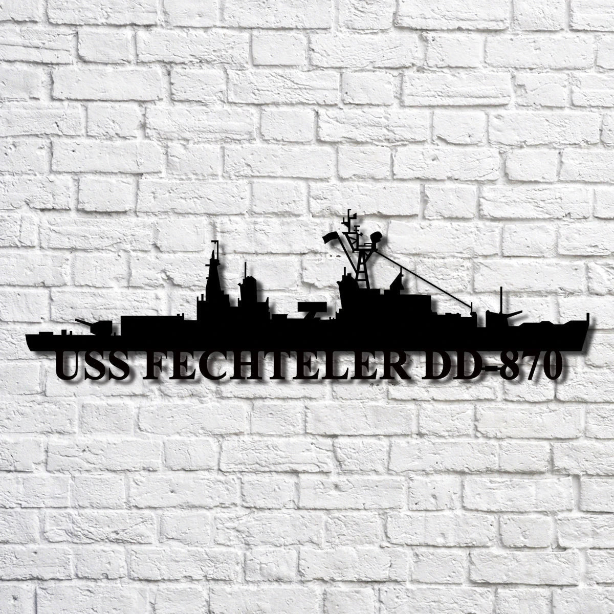 Uss Fechteler Dd870 Navy Ship Metal Art, Custom Us Navy Ship Cut Metal Sign, Gift For Navy Veteran, Navy Ships Silhouette Metal Art, Navy Home Decor Laser Cut Metal Signs Custom Gift Ideas