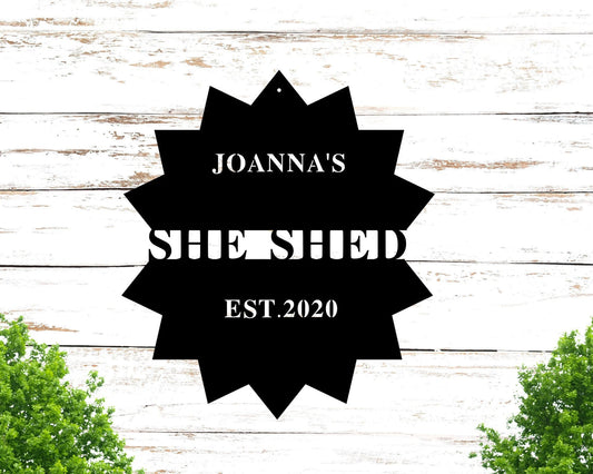 Sheshed Personalized Metal Sign She Shed Outdoor Sign Decor - 8 inches - metal sign