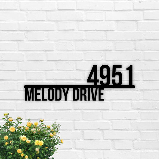 Modern House Numbers, Street Address, Black With Black Acrylic, Contemporary Home Address, Sign Plaque - metal sign