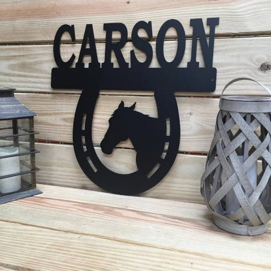 Personalized Horse Stall Sign Horse Stall Nameplate Metal Sign - 8 inches - metal sign