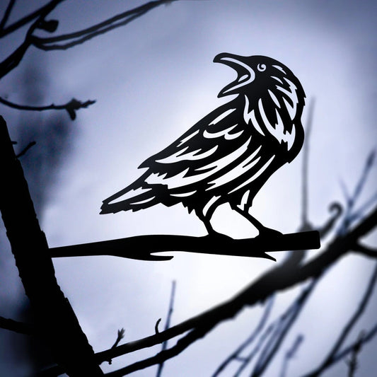 Raven Metal Art Garden Signs Cut Metal Sign Metal House Sign - 8 inches - metal sign