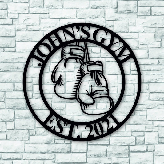 Gym Sign, Personalized Boxing Sign, Personalized Home Gym Sign, Home Gym Sign, Cross Fit Sign, Metal Wall - metal sign
