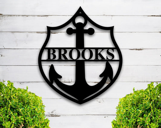 Personalized Anchor Decoration With Name, Anchor Sign, Custom Metal Last Name Sign, Family Name Sign,door - metal sign