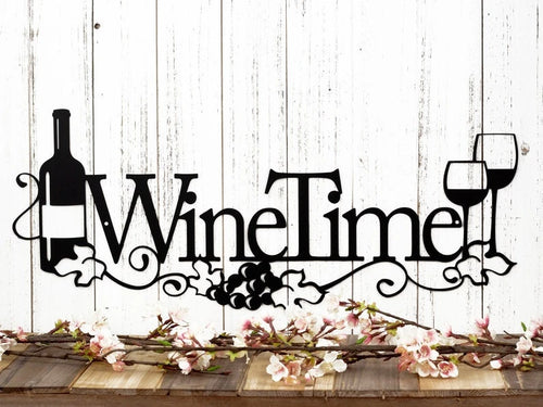 Wine Time For You And Me Metal House Sign Laser Cut Metal Signs Custom Gift Ideas