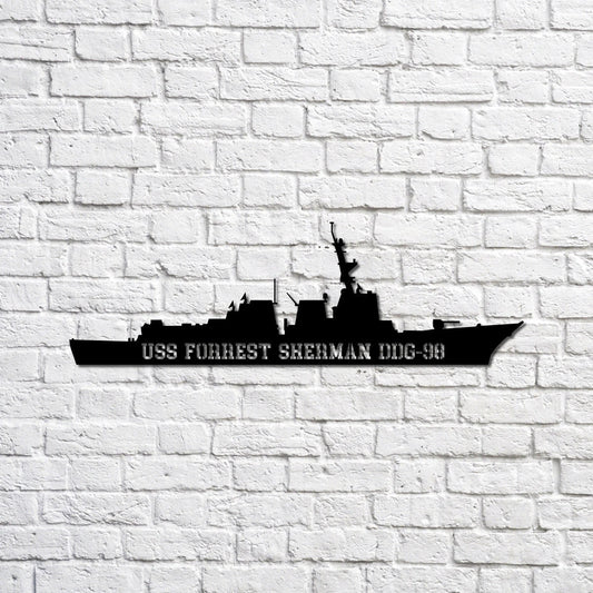 Uss Forrest Sherman Ddg98 Navy Ship Metal Sign, Memory Wall Metal Sign Gift For Navy Veteran, Navy Ships - metal sign