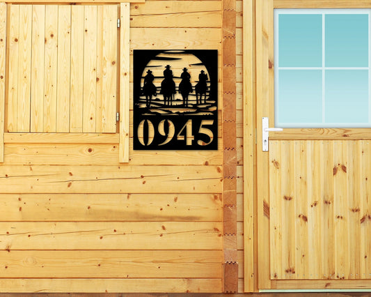 Cowboy Address Sign, Western Address Sign, Ranch Address Sign, Metal Address Plaque, Metal Address Sign - metal sign
