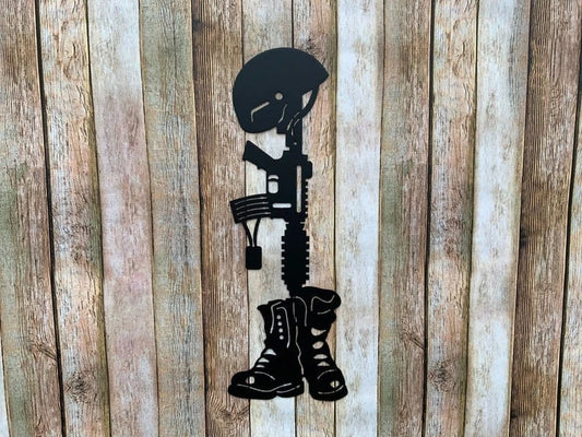 Fallen Military Soldier Metal Art Personalized Custom Wall Art Wall Decor Signage Navy Airforce Marines - metal sign