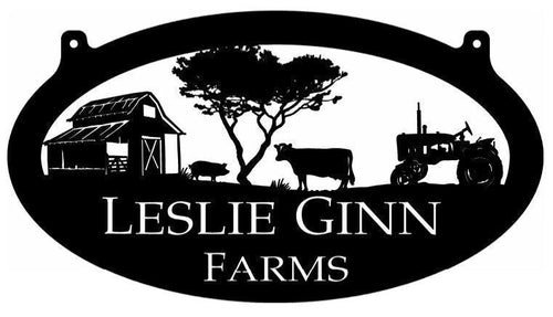 Metal Sign Pig Cow Chicken Tractor Sign Customized With Your Name Metal House Sign