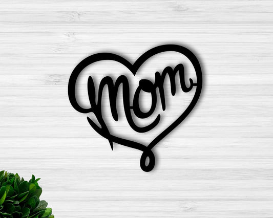 Mothersday Heart Sign Mothersday Gif Gift For Mom Metal Mom Sign Mothersday Gift - 8 inches - metal sign