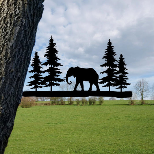 Elephan Metal Tree Stake, Animals Lovers Home Decor Laser Cut Metal Signs Custom Gift Ideas - 8 inches - metal sign