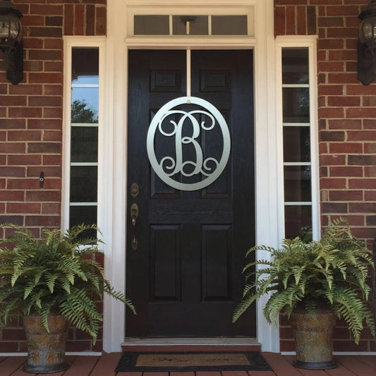 Classy Classic Metal Monogram Door Wreath, Monogram Door Hanger, Front Door Wreaths, Front Door Decor - metal sign