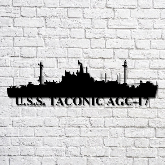 U.s.s. Taconic Agc17 Navy Ship Metal Art, Custom Us Navy Ship Cut Metal Sign, Gift For Navy Veteran, Navy - metal sign