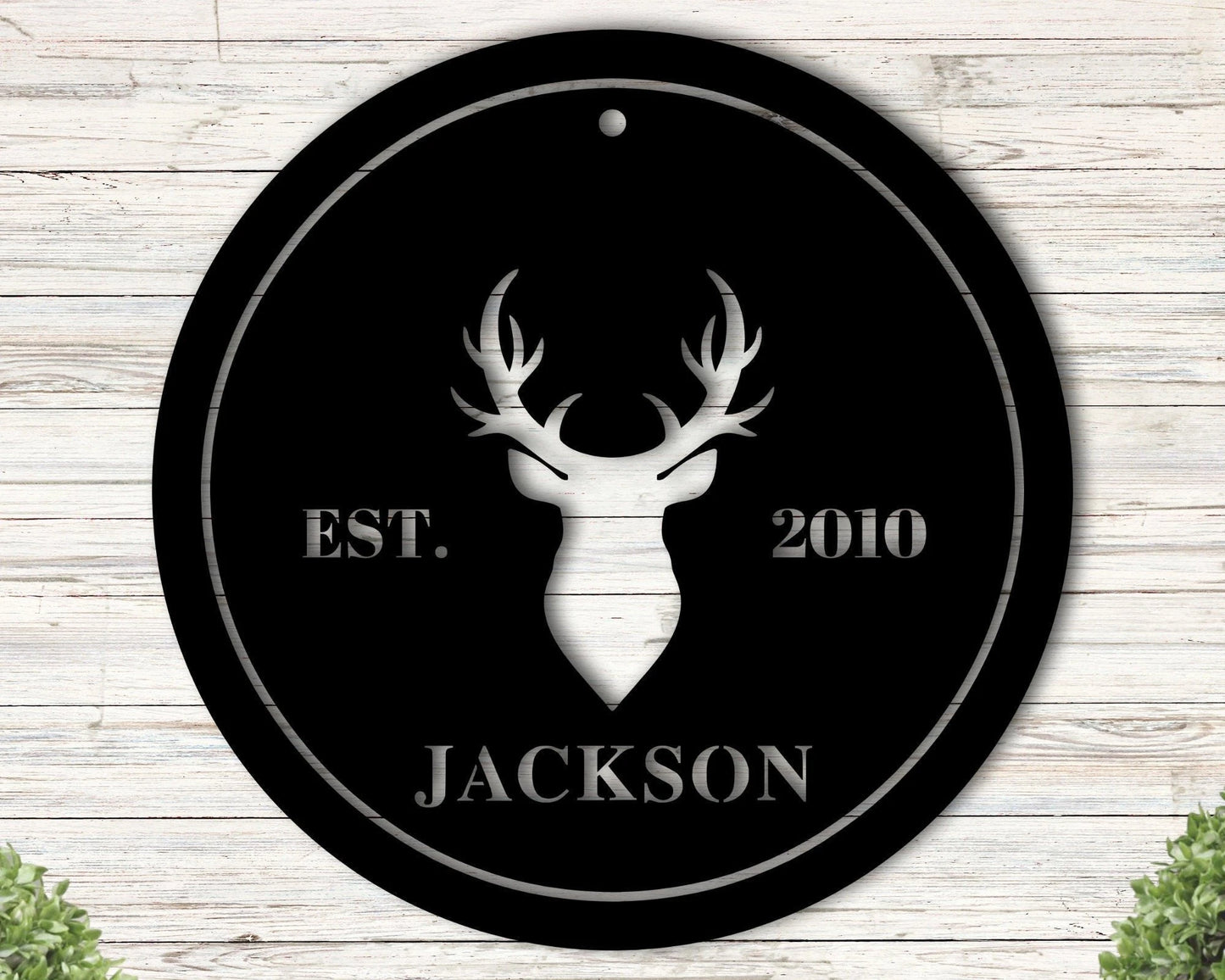 Deer Antler Metal Name Sign Established Family Sign Metal Personalized Deer Sign Custom Metal Sign Personalized Metal Sign Antler Sign
