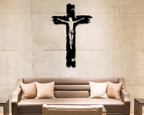 Jesus being nailed to the cross Cut Metal Sign Laser Cut Metal Signs Custom Gift Ideas