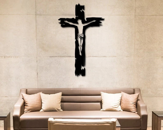 Jesus being nailed to the cross Cut Metal Sign Laser Cut Metal Signs Custom Gift Ideas - 8 inches - metal sign
