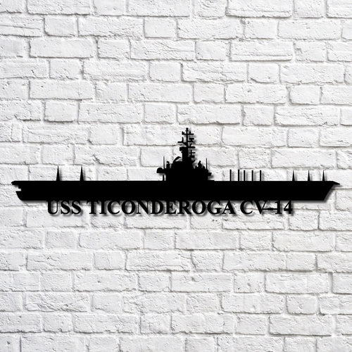 Uss Ticonderoga Cv14 V2 Navy Ship Metal Art, Gift For Navy Veteran, Navy Ships Silhouette Metal Art, Navy Home Decor Laser Cut Metal Signs Custom Gift Ideas