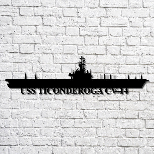 Uss Ticonderoga Cv14 V2 Navy Ship Metal Art, Gift For Navy Veteran, Navy Ships Silhouette Metal Art, Navy Home Decor Laser Cut Metal Signs Custom Gift Ideas