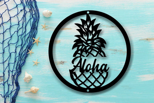 Aloha Metal Sign Outdoor Aloha Custom Cursive Word Wall Hanging Aloha Wall Decor Hawaiian Wall Decor Hawaiian Wall Art