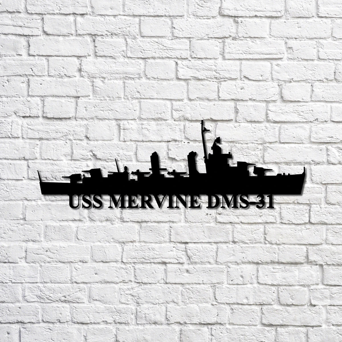 Uss Mervine Dms31 Navy Ship Metal Sign, Memory Wall Metal Sign Gift For Navy Veteran, Navy Ships Silhouette Metal Sign Laser Cut Metal Signs Custom Gift Ideas
