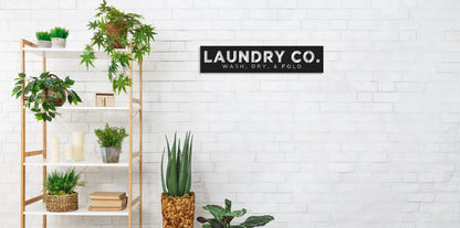 Laundry Room Sign, Laundry Co Metal Sign, Wash Dry Fold Metal Decor, Metal Wall Art, Housewarming Gift, Bathroom Sign, Metal Laser Cut Metal Signs Custom Gift Ideas