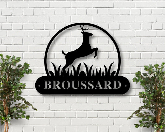 Personalized Last Name Sign, Metal Name Sign, Gift For Him, Fathers Day Gift, Christmas Gift, Metal Hunting Sign, Deer Hunter Sign,deer Sign, Laser Cut Metal Signs Custom Gift Ideas