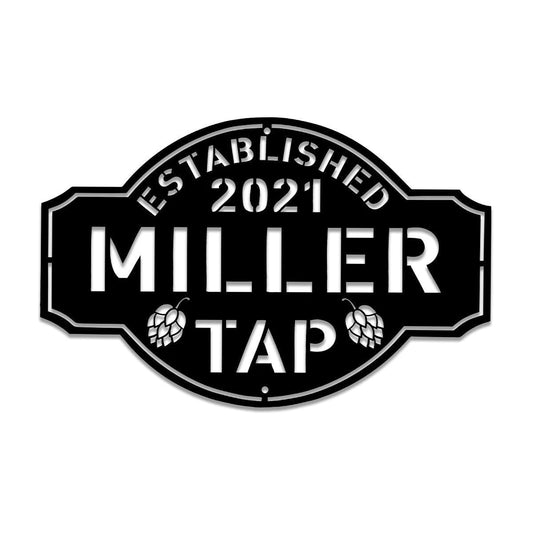 Personalized Beer Hops Metal Bar Sign, Metal Laser Cut Metal Signs Custom Gift Ideas - 8 inches - metal sign