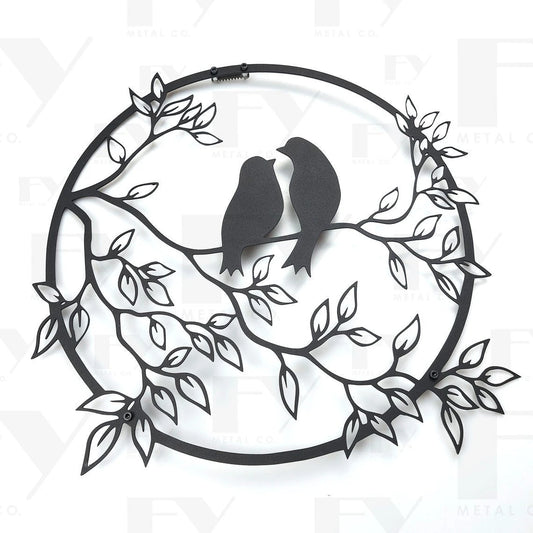 Tree Branches Bird (Circle) Decor Wall Art Cut Metal Sign Laser Cut Metal Signs Custom Gift Ideas - 8 inches - metal sign
