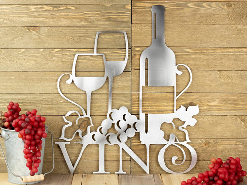 Vino Wine Vino Wine Sign Wine Wall Decor Wine Decor Kitchen Decor Metal Sign Wedding Gift