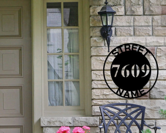 Address Sign, Metal Address Plaque, Metal House Numbers, Circle Address, Custom Address Sign, Home Address Sign, Address Number, Bestseller Laser Cut Metal Signs Custom Gift Ideas