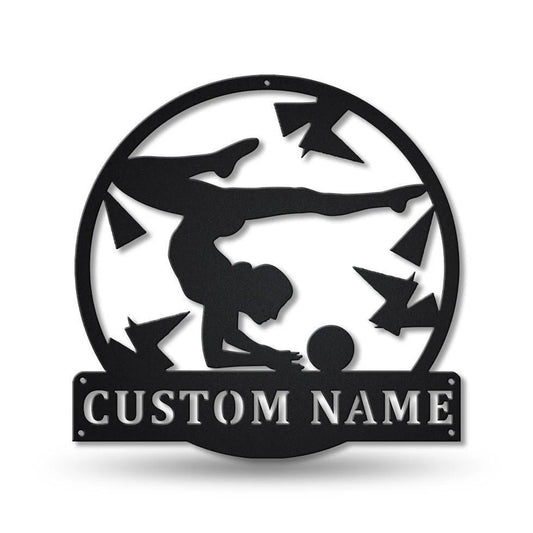 Personalized Rhythmic Gymnastics Ball Monogram Metal Sign Art, Custom Ball Sport Metal Sign, Hobbie - metal sign