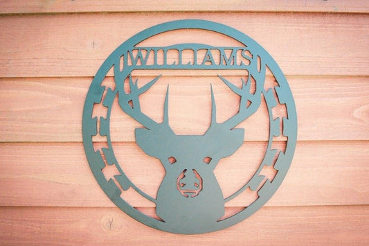 Custom Metal Deer Sign Door Hanger Buck Sign - 8 inches - metal sign