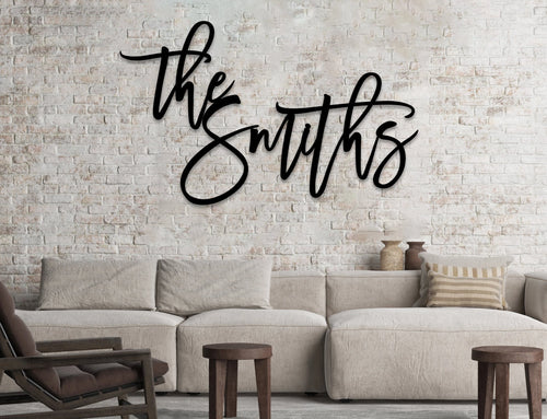 Custom Metal Name Sign Last Name Sign Wedding Last Name Sign Monogram Name Sign Housewarming Gift Wedding Gift Metal Sign Wall Art