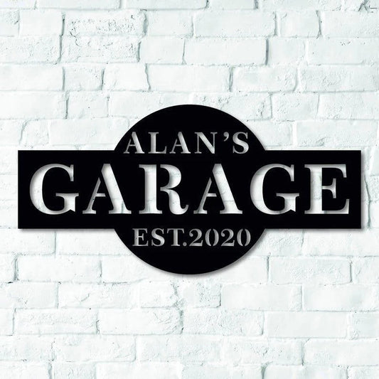 Personalized Custom Garage Workshop Sign Ii, Cut Metal Sign, Metal Wall Art, Metal House Sign, Metal - metal sign