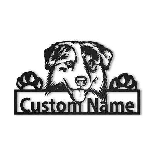Personalized Australian Shepherd Dog Metal Sign Art, Custom Australian Shepherd Dog Metal Sign, Dog Gift - metal sign
