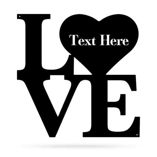 Love Monogram Cut Metal Sign Metal House Sign - 8 inches - metal sign