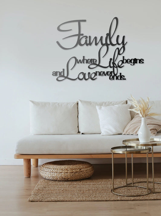 Family Sign Metal Iron Anniversary Gift 50th Birthday Gift For Women Housewarming Gift - 8 inches - metal sign
